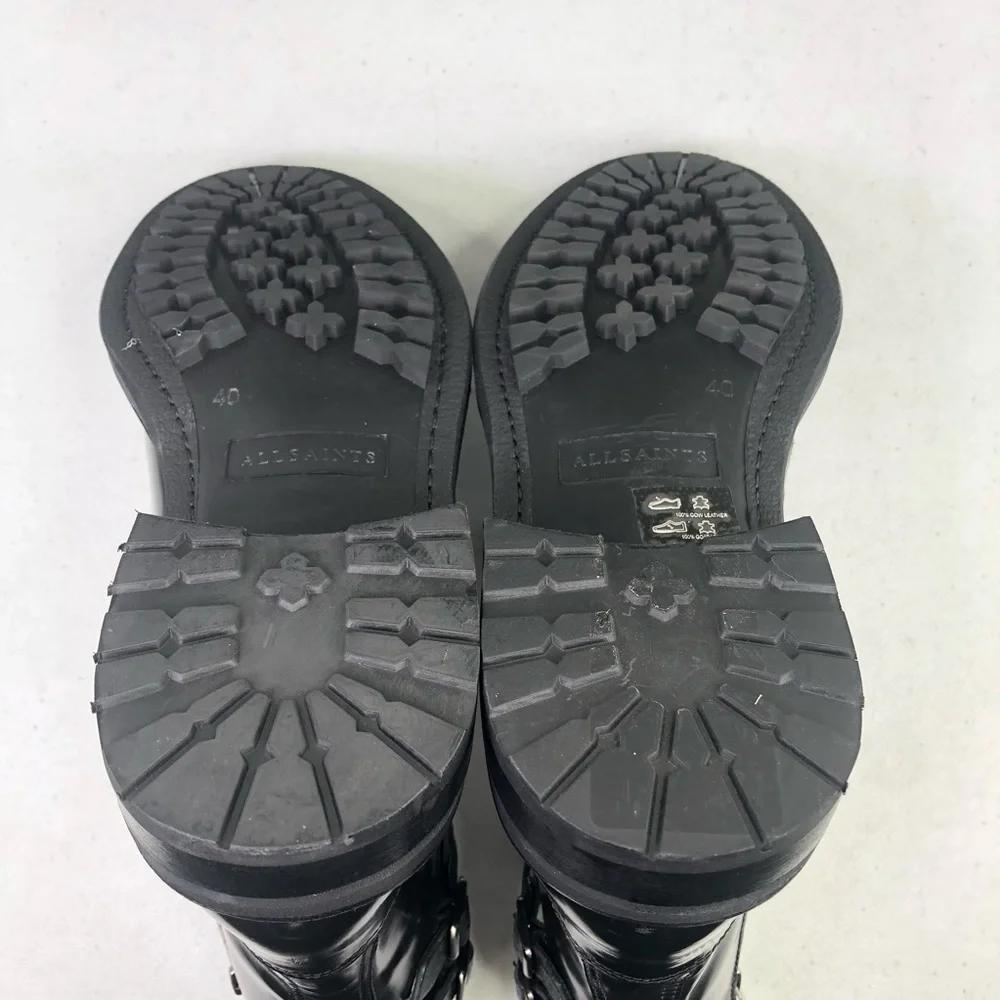 ALL Saints Men’s Beckworth Black Leather Boots - Picture 8 of 9